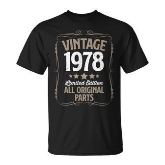 Vintage 1978 Original Parts Birthday Born In 1978 T-Shirt - Thegiftio UK