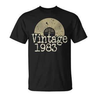 Vintage 1983 Vinyl Record Born In 1983 Birthday T-Shirt - Monsterry DE