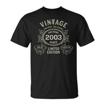 Vintage 2003 Limited Edition Born In 2003 20Th Birthday T-Shirt - Monsterry