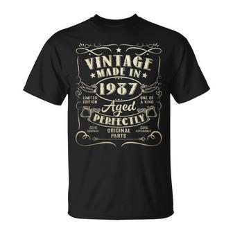 Vintage 37Th Birthday Decorations 1987 37 Birthday T-Shirt | Mazezy