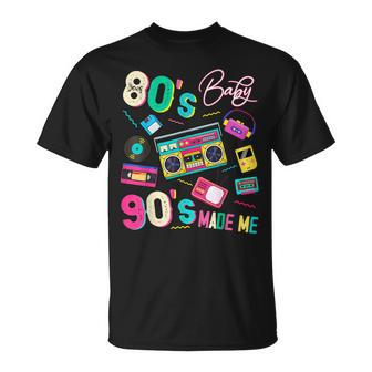 Vintage 80'S Baby 90'S Made Me Retro 1980S Nostalgia 1990S T-Shirt - Monsterry DE