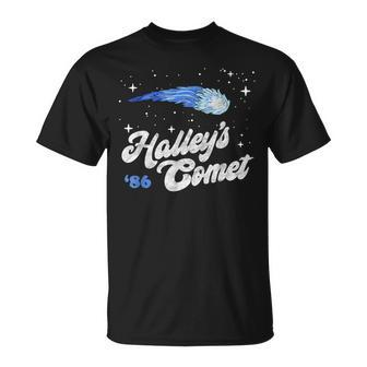 Vintage 80'S Halley's Comet Retro Space Lover Distressed T-Shirt - Monsterry AU