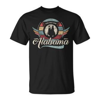 Vintage Alabama Retro Cool State Sweet Home Black Cute Bear T-Shirt - Monsterry AU