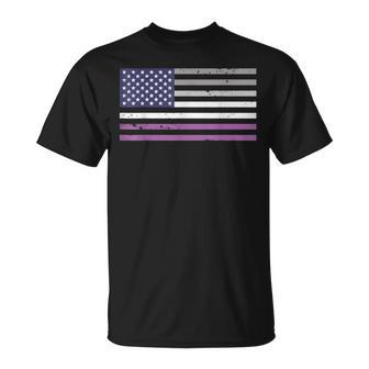 Vintage American Flag Asexual Ace Pride Lgbtq 4Th Of July Us T-Shirt - Monsterry DE