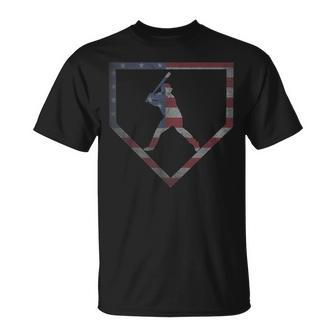 Vintage American Flag Baseball Usa T-Shirt - Monsterry