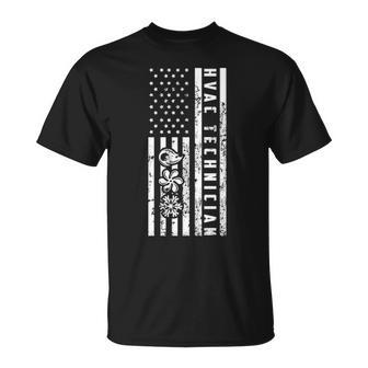 Vintage American Flag Hvac Technician Hvac Tech T-Shirt | Mazezy