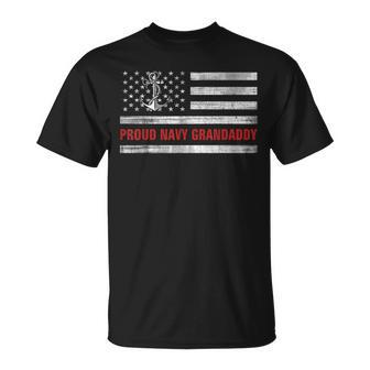 Vintage American Flag Proud Navy Grandaddy Veteran Day T-Shirt - Monsterry DE