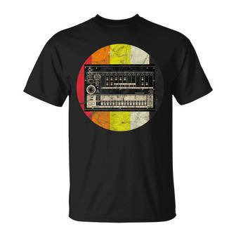 Vintage Analogue Drum Machine Retro Synth Synthesizer Studio T-Shirt - Seseable