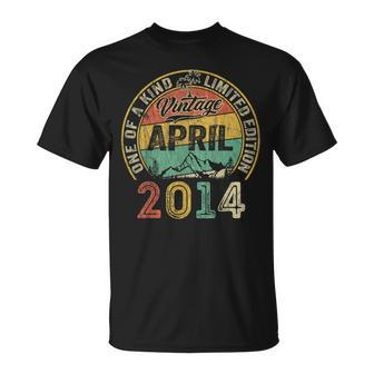 Vintage Awesome Since April 2014 10Th Birthday For Boy T-Shirt - Seseable