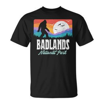 Vintage Badlands National Park Bigfoot Dakota Mountains T-Shirt - Monsterry