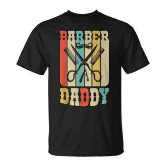 Vintage Barber Shop Daddy Barbers Dad Father's Day T-Shirt - Monsterry