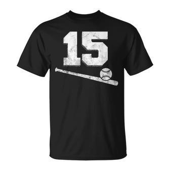 Vintage Baseball Jersey Number 15 Player Number T-Shirt - Monsterry