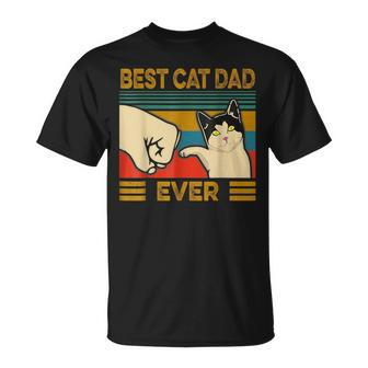Vintage Best Cat Dad Ever Bump Fit T-Shirt - Seseable