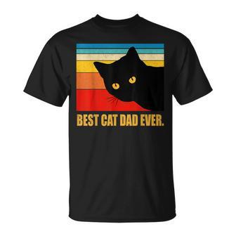 Vintage Best Cat Dad Ever Daddy Fathers Day T-Shirt - Monsterry CA