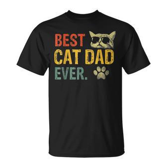 Vintage Best Cat Dad Ever Cat Daddy T-Shirt - Monsterry DE