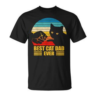 Vintage Best Cat Dad Ever Cat Daddy Father Day T-Shirt - Monsterry UK