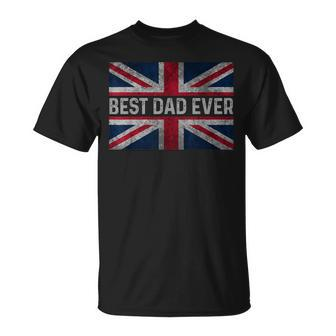 Vintage Best Dad Ever Flag England Father's Day Husband T-Shirt - Monsterry AU
