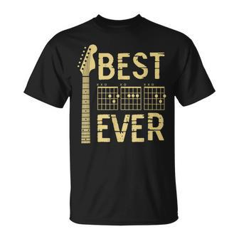 Vintage Best Dad Ever Guitar Chord Guitarist Dad Fathers Day T-Shirt | Mazezy UK