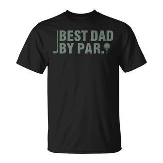 Vintage Best Dad By Par Father's Day Golfing Birthday T-Shirt - Thegiftio