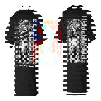 Vintage Best Dog Dad Ever Beagle Fathers Day Usa Flag T-Shirt - Thegiftio