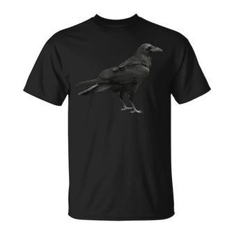 Vintage Black Crow Raven Silhouette Bird T-Shirt - Monsterry
