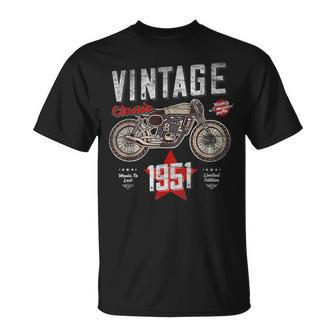 Vintage Born 1951 70Th Birthday Classic Retro Motorbike T-Shirt - Monsterry UK