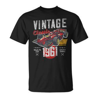 Vintage Born 1961 60Th Birthday Grand Prix Race Car T-Shirt - Monsterry