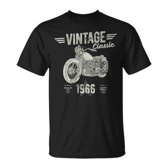 Vintage Born 1966 Birthday Classic Retro Motorbike T-Shirt - Monsterry UK