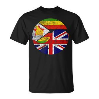Vintage British & Zimbo Flags Uk And Zimbabwe T-Shirt - Monsterry