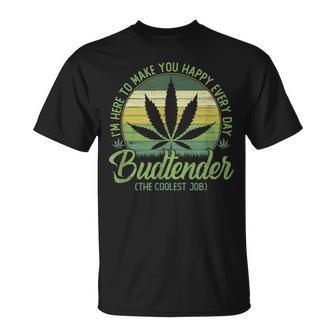 Vintage Budtender Coolest Job Marijuana Weed Supporters T-Shirt - Monsterry DE