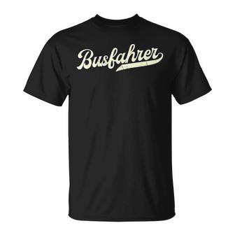 Vintage Busfahrer T-Shirt mit Klassischem Schriftzug, Retro Design - Seseable