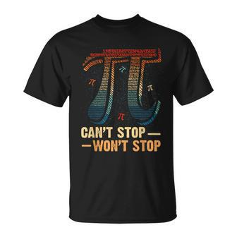 Vintage Can't Stop Pi Won't Stop Math Pi Day Maths T-Shirt | Mazezy DE