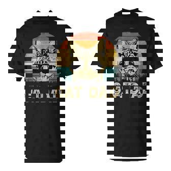 Vintage Cat Dad Cat Lovers Daddy Father's Day T-Shirt | Mazezy