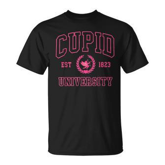 Vintage Cupid University College Cute Valentines Day T-Shirt - Monsterry DE