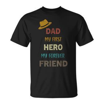 Vintage Dad My First Hero My Friend Forever For Father's Day T-Shirt - Thegiftio UK
