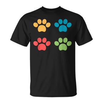 Vintage Dog Puppy Dog Paw Print Dog Love Pet Paw T-Shirt - Monsterry