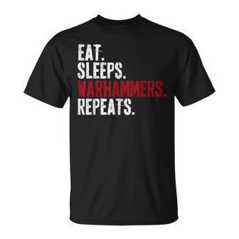 Vintage Eat Sleeps Warhammers Repeats T-Shirt - Monsterry CA