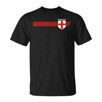 Vintage England Flag English Crest Great Britain Uk T-Shirt - Monsterry