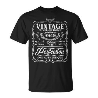 Vintage Fabriqué En 1949 Edition Limitée Anniversaire 75 Ans T-Shirt - Cadeauxyz