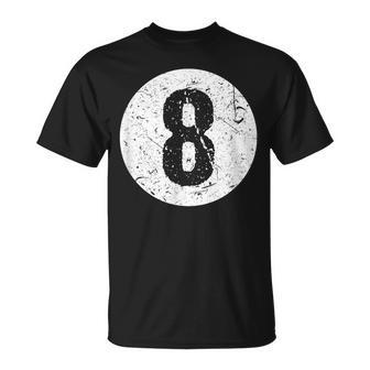 Vintage Faded 8 Ball Billiards Player T-Shirt - Monsterry CA
