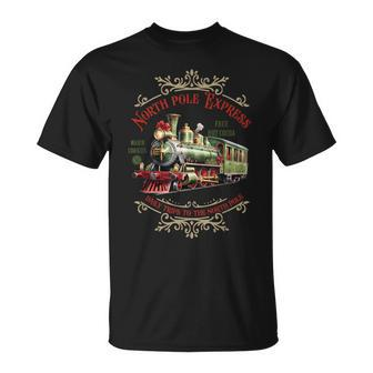 Vintage Family Holiday North Pole Polar Express All Abroad T-Shirt | Mazezy