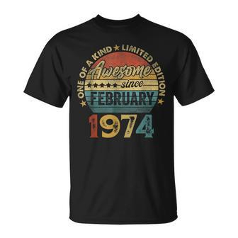 Vintage February 1974 50 Years Old 50Th Birthday Women T-Shirt - Monsterry DE