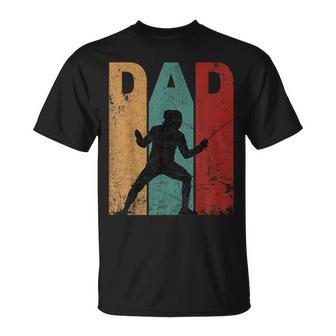 Vintage Fencing Dad Fathers Day Fencing Daddy Ideas T-Shirt - Monsterry AU