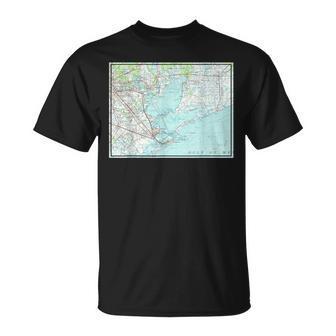 Vintage Galveston Bay Tx Nautical Map 1975 T-Shirt - Monsterry AU