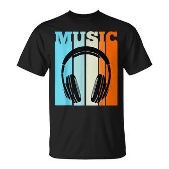 Vintage Headphones Hip Hop Music Rap Rapper Retro T-Shirt - Monsterry