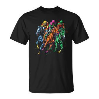 Vintage Horse Racing Painting Horse And Derby Lovers T-Shirt - Monsterry CA