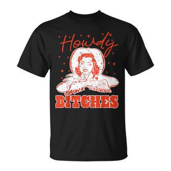 Vintage Howdy Bitches Rodeo Western Country Southern Cowgirl T-Shirt - Thegiftio UK