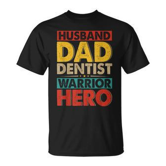 Vintage Husband Dad Dentist Hero Father's Day Proud Job T-Shirt - Monsterry UK