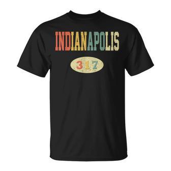 Vintage Indianapolis Area Code 317 Retro Color T-Shirt - Monsterry DE