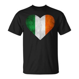 Vintage Irish Flag Heart Shape St Patrick’S Day T-Shirt - Monsterry DE